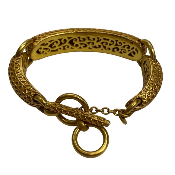 JULIE VOS 24K GOLD OVERLAY COSTUME GOLD BRACELET retired and stunning! - Picture 2 of 4